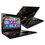 MightySkins Skin Compatible with Lenovo Ideapad Y50 15.6" Screen Case wrap Cover Sticker Skins Black Gold Marble