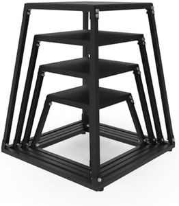 GarveeLife 12/18/24/30 Inch Plyometric Jumping Box Set, Steel Plyo Box for Exercise, Metal Exercise Step Up Box with Anti-Slip Surface for Home Gym Training, Black