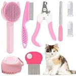 VCZONE 8 Pcs Cat Brush Grooming Kit