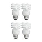 Xtricity Compact Fluorescent Light Bulbs T2 Spiral, E26 Base, 13W (60W Equivalent), 5000k Daylight, 900 Lumens, CFL, 120V - UL Listed, (4 Pack)