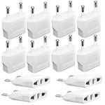 16 Pack US/CA to EU European Plug Adapter-Type C Plug, 2-Prong to 2-Prong Europe Outlet Travel Adapters Universal Power Jack Wall Plug Travel from USA/Canada to Europe/Asia