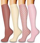 CTHH 4 Pairs Graduated Copper Compression Socks for Women & Men Circulation 15-20 mmHg - Best Support for Nurses, Running