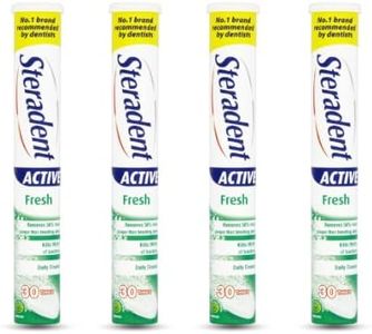 Active Fresh Denture Cleaning Tablets - Daily Denture Cleaning Home & Hatch Bundle of Steradent Tablets - Pack of Four