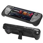 Protective Kickstand Case for Steam Deck - Shockproof & Non Slip TPU Cover, Black Steam Deck Case with Foldable Stand, Anti Collision Shell + TouchPad Protector Accessories
