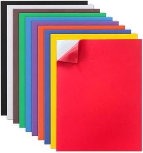 MEARCOOH Self Adhesive Foam Sheets, 10 Colors 9x12 Inch 2mm Sticky Eva Foam Paper for Crafts Cardmaking Photo Frames Classroom Scrapbooking Christmas Crafts (Multi-Color 10 Sheets)