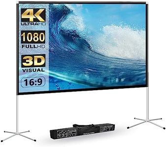 Projector Screen Outdoor,120 inch Portable Projector Screen Foldable,16:9 HD 4K Movie Projection Screen with Stand Legs and Carry Bag for Indoor Outdoor Projector Screens Backyard,Camping Party