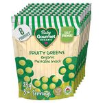 Baby Gourmet Mushies Organic Fruit And Veggie Snacks - Fruity Greens - Gluten-Free, No Added Sugar Or Salt, Non GMO, Dairy-Free - 8x23g Packs, Green