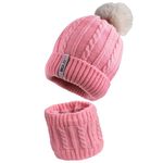 Boldfit Woolen Winter Cap for Women with Neck Warmer Soft Woolen Cap for Girls in Winter for Thermal Wear Stylish Warm Wear for Girls Woolen Garam Topaa Cap Branded Bennies Pink, Free Size