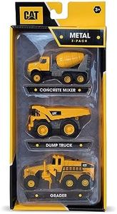 CAT® Construction Die Cast Metal 3 Pack Vehicles - Cement Mixer/Dump Truck/Road Grader for Ages 3+