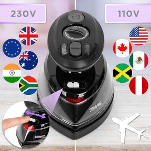 Duronic Travel Iron 400W – Compact Portable Steam Iron, Black