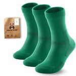 PANDA FOOD Premium Bamboo Outdoor Walking Socks | Anti-Blister Warm and Breathable Socks for Work or Hiking | Unisex Men and Women | 3 Pack UK | Forest | 7-12