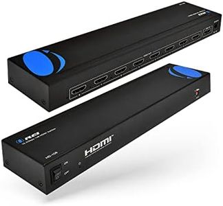 OREI 1080p 1x8 HDMI Splitter, - 1 Port to 8 HDMI Display Duplicate/Mirror - Powered Splitter Ver 1.3 Certified for Full HD 1080P High-Resolution 3D Support (One Input To Eight Outputs)