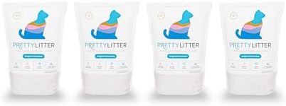 PrettyLitter Health Monitoring Cat Litter (Unscented, Non Clumping) | Lightweight & Low Tracking, Color Changing Silica Gel Crystals, Advanced Odor Control — 6 Lbs, Pack of 4 (Four Month Supply)