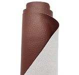 A-Express Grained Faux Leather Fabric Waterproof Heavy Duty Leatherette Vinyl Leathercloth Upholstery Textured Material - Brown Sample 15cm x 15cm