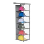 KEEGH 6 Shelf Hat Organizer Hat Rack with Dust Cover Collapsible Closet Hanging Storage for Baseball Caps, Hats Storage Hat Holder for Closet (Grey)