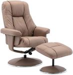 Morris Living The Denver Swivel Recliner Chair & Footstool - Genuine Leather - Earth