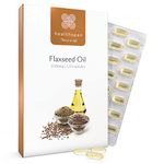 Healthspan Flaxseed Oil 1,000mg | 120 Capsules | Omega 3 Fatty Acid ALA | Maintain Healthy Blood Cholesterol Levels | Women's Health | Vegan