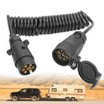 YKUKIZEE 7 Pin Trailer Extension Cable Male to Female 3M, 12V 7 Core Trailer Light Board Extension Cable Lead, 7 Pin Trailer Extension Coiled Cable for Towing Car Caravan Truck