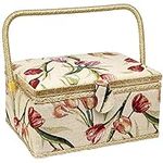 Sewing Basket with Tulip Floral Pri