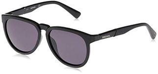 Diesel Unisex Adults’ DL0272 01A 50 Sunglasses, Black (Nero Lucido/Fumo)