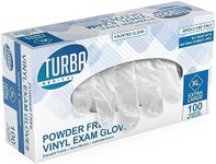 TURBA Clear Latex-Free Disposable Gloves - Single-Use Powder-Free Vinyl Gloves – Non-Latex Gloves for Cooking & Cleaning