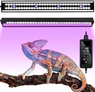 LED UVB Light for Reptiles, 16 inch UVA UVB Reptile Light Fixture with 4 Auto Ferguson Zone Modes & Dimming, 15W Aluminum Smart Habitat Lamp for Bearded Dragons, Turtles, Snakes, Leopard Geckos