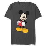 Disney Men's Classic Mickey Mouse Full Size Graphic Short Sleeve T-Shirt, Charcoal, XX-Large