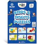 GiniMini Birds & Insects Jigsaw Puzzle for Kids - Set of 16 | 2-Piece Puzzles | Educational Toy for Cognitive Development | Fine-Motor Skills | Age 1, 2 & 3