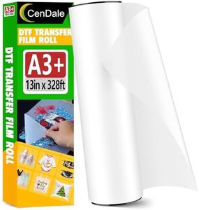 CenDale DTF Transfer Film Roll 13" x 328ft - Premium A3+ DTF Film Roll, Double Sided Matte Clear PreTreat DTF Roll Film for Dark and Light T-shirts, Hot & Cold Peel DTF Paper Roll (13ft x100M)