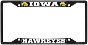 FANMATS 31254 Iowa Hawkeyes Metal License Plate Frame Black Finish