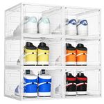 HomeStrap Plastic Clear Multi Bins |Multipurpose Transparent Storage Box |Collapsable And Strong Shoe Box (Pack Of 6)