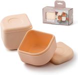 Miniware Silipods - Silicone Snack Containers For Kids - Dishwasher & Fridge Safe Silicone Food Storage Snack Containers for Toddlers - Food Grade Silicone Baby Food Containers (Peach 2 Pack 4 oz.)