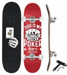 Jaspo Poker 31 x 8 Inches Canadian Maple 7-Layer Skateboard Complete Fully Assembled Kids/Boys/Girls/Youth/Adults – Made in India (Poker)