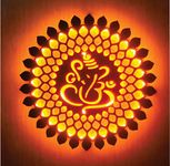 Biswas Brother Ganesha Wall Hanging LED Light Wall Decor A well-designed Home Should A Story:12X12 Inch. Size Color: Brown & Golden Yellow