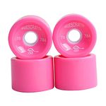 Harilla 4 Pieces/Set Skateboard Castor Wheels 78A 70mm X 51mm Skateboard Wheel Longboard Cruising, Pink