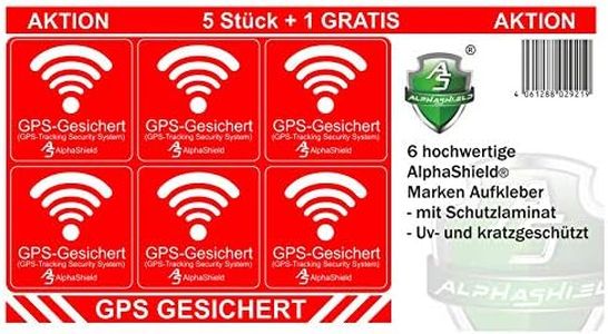6 pegatinas GPS para interior o exterior, para bicicleta, motocicleta, maquinaria de construcción, coche, camión, alarma, antirrobo, rastreador, con seguridad, R048 (adhesivo exterior)