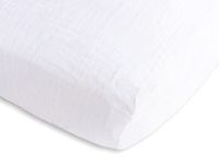 SwaddleDesigns Cotton Muslin Crib Sheet, Pure White, 52x28x8 Inch (Pack of 1)