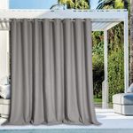 NICETOWN Outdoor Curtain for Patio Waterproof, Grommet Top Thermal Insulated Blackout Extra Wide and Long Privacy Door Blind for Porch / Yard, Sand, 1 Piece, W120 x L95