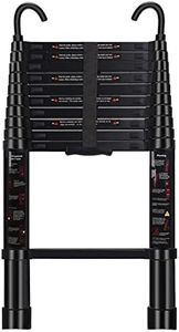 ARCHOM Telescoping Ladder 10.5 FT - Aluminum Telescopic Ladder with Hooks - Folding Extension Ladders for Home Work Loft Roof Attic RV Ladder with EN131 Certification - 330lbs Max Capacity (Black)