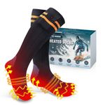 Heated Socks, 5000 mAh Rechargeable Heating Socks with 4 Temperatures, Washable Foot Warmers Electric for Skiing, Cycling, Fishing, Camping, Unisex Heated Socks