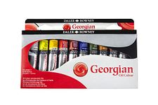 Daler-Rowney Georgian 22ml Oil Paint Introduction Set, 10 Assorted Colours, Ideal for Professional Artists & Students