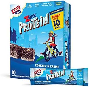 Clif Kid Z Bar- Protein Granola Bars - Cookies and Creme - (1.27 Ounce Gluten Free Bars, Lunch Box Snacks, 10 count)