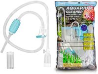 TERA PUMP TRFTCLN Aquarium Gravel Cleaner (BPA Free) Aquarium Sand Cleaner/Water Siphon with Long Nozzle & Water Flow Controller, (10-20 Gallon Tank)