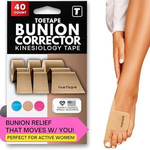 Bunion Corrector & Pain Relief Kinesiology Athletic Tape | For Bunions & Turf Toe | Big Toe Spacer/Separator/Straightener Tape for Men & Women | 80 Precut Kinesiology Tape Pcs | Nude Color