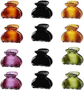 12 Pack Small Hair Clips Hair Claw for Women Thin Fine Short Hair, 1.5 Inch Lolalet Cute Medium Size Jaw Clips Acrylic No Slip Hair Clamps Mini Banana Clips for Girls Kids -Style A
