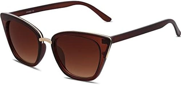 SOJOS Cat Eye Designer Sunglasses Fashion UV400 Protection Glasses SJ2052 with Brown Frame/Gradient Brown Lens