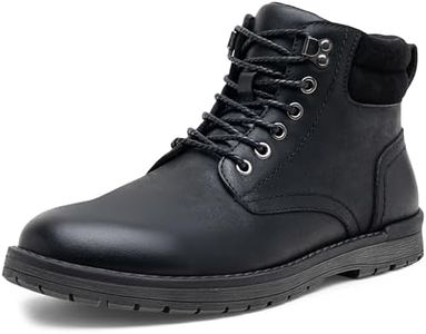Vostey Men's Leather Hiking Boots Waterproof Casual Chukka Boots for Men(BMY8007A Black 08)