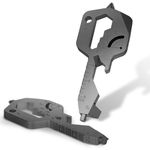 Supuse Men Keychain Multitool 2Pack, 20 In 1 Key Shaped Pocket EDC Gadgets, Multi Tool with Drill Drive Screwdriver and Bottle Opener Keychain, Perfect Gifts for Men, Women, Dad and Outdoor, Black