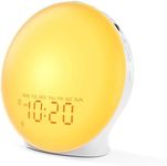 Sunrise Alarm Clock White Noise Sound Machine with 25 Soothing Sounds, 17 NightLights, Bluetooth Speaker Wake Up Light Alarm Clock for Bedrooms, Heavy Sleepers, Baby, Kids, Adults, Seniors