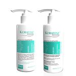 Keratin Hair Shampoo and Mask Infused with Keratin, Almond Oil, Jojoba Oil and Shea Butter for Curly Wavy and Straight Hair - Sulfate Free Shampoo for Dry Damaged or Color Treated Hair | Made in India